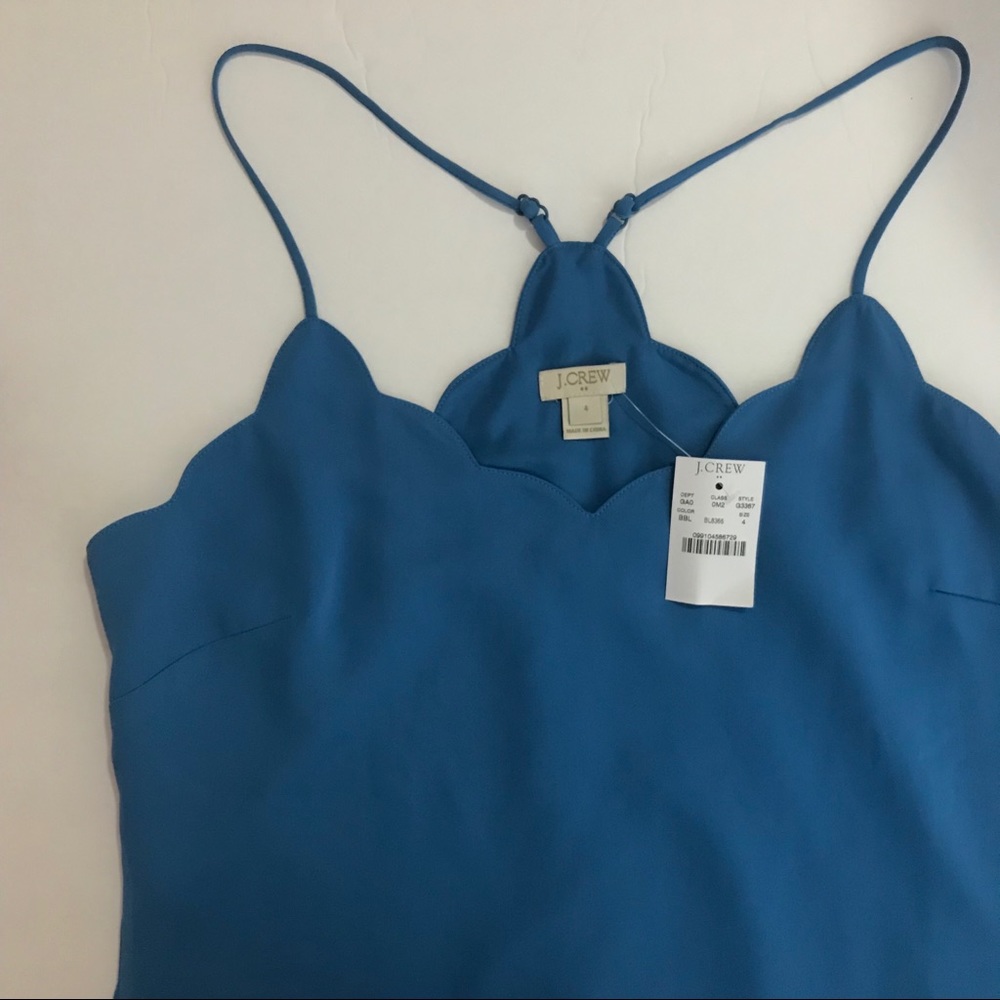 NWT J. Crew Blue Scallop Tank
